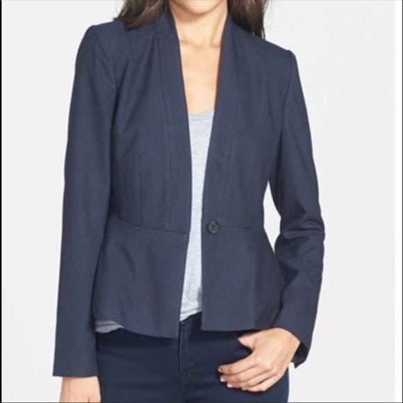 One-Button Peplum Jacket - Picture 1 of 8